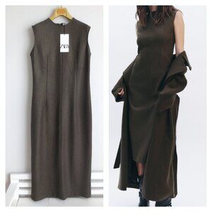 NWT ZARA 100% WOOL DRESS ZW COLLECTION Sz-S/L $109